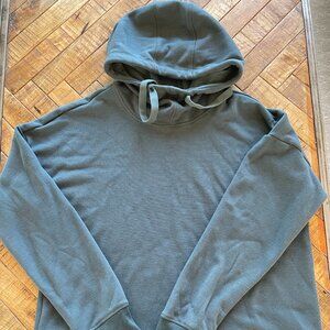 YOGALICIOUS Teal Hoodie Drawstring Sweater Womens Size Large